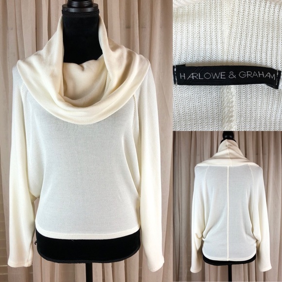 Harlowe & Graham Sweaters - Harlowe & Graham cream cowl neck knit top